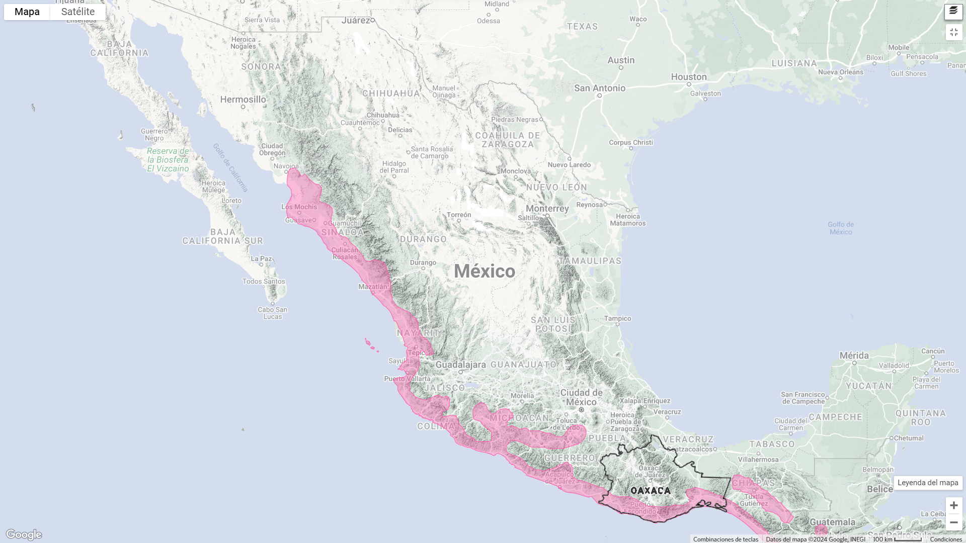 Mapa de Serpiente cantil