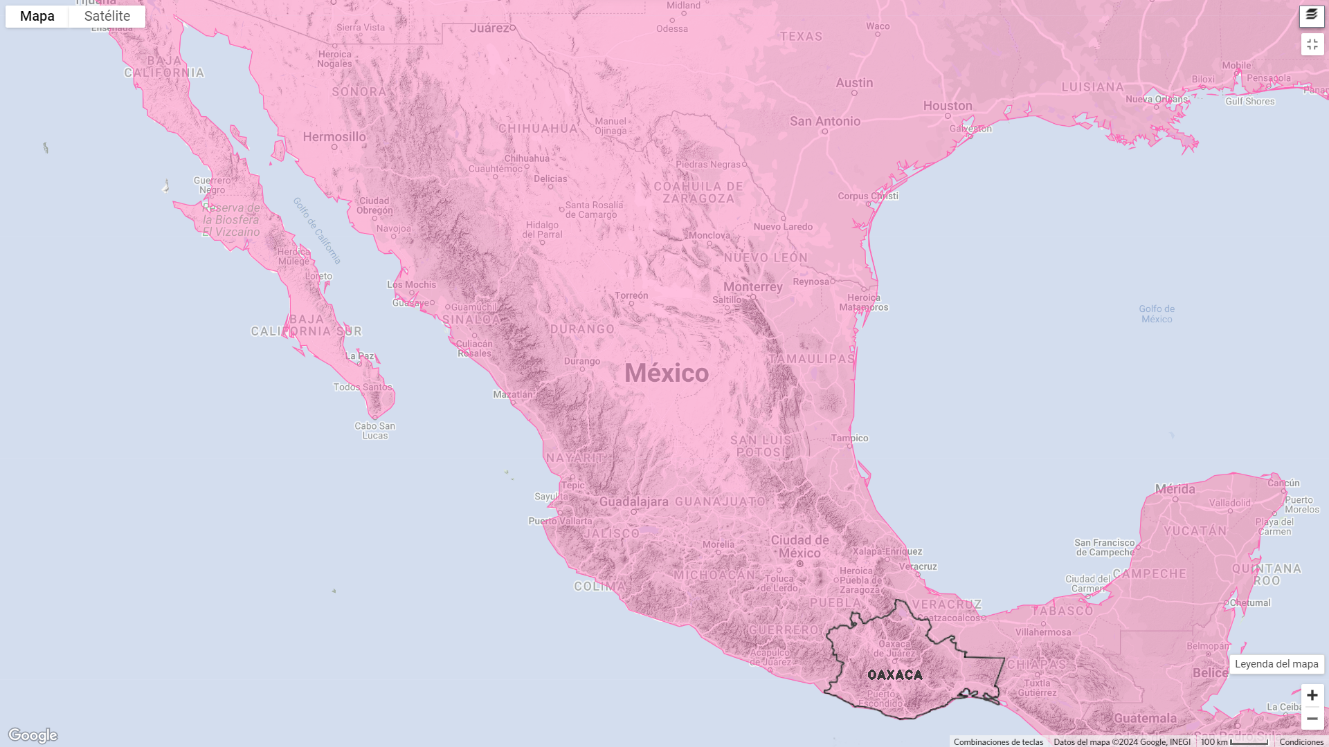 Mapa de Garza blanca 