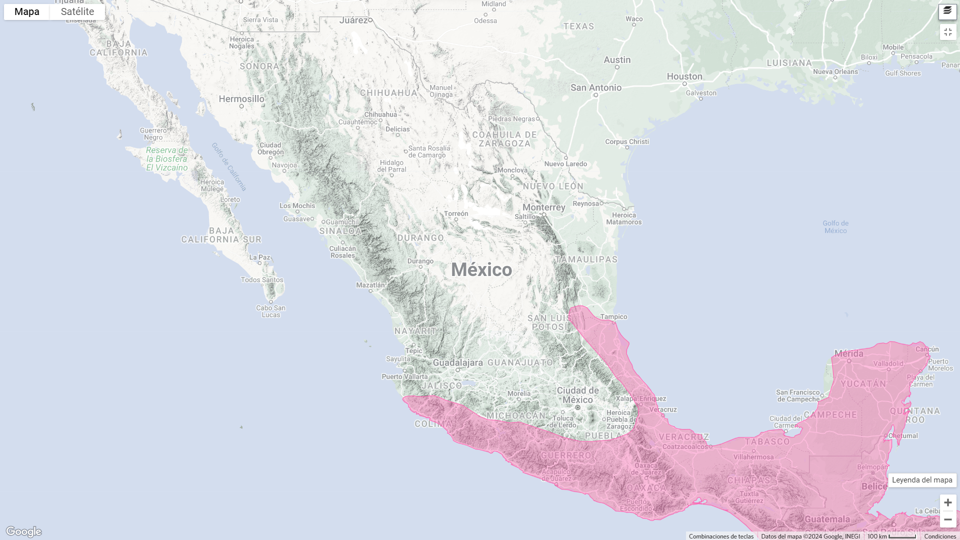 Distribución de Oso hormiguero