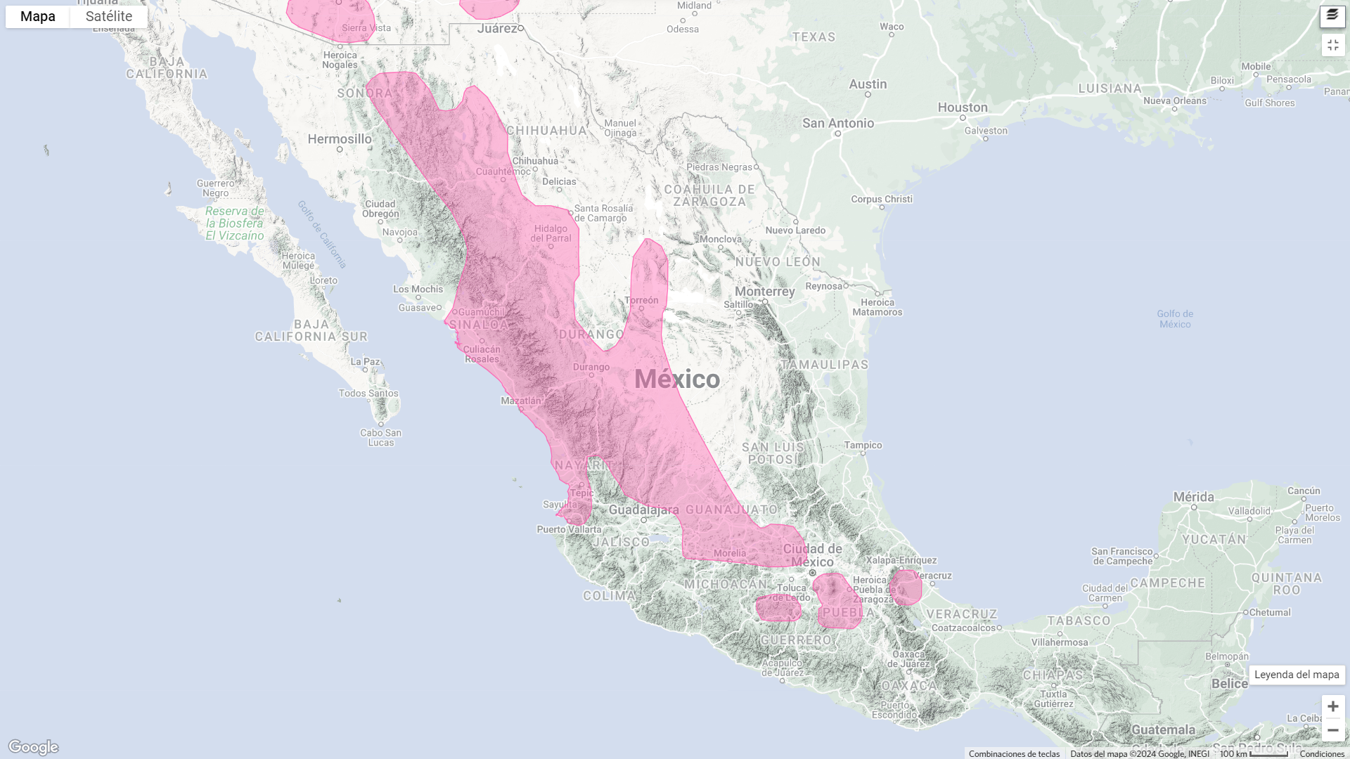 Distribución de Tuza 
