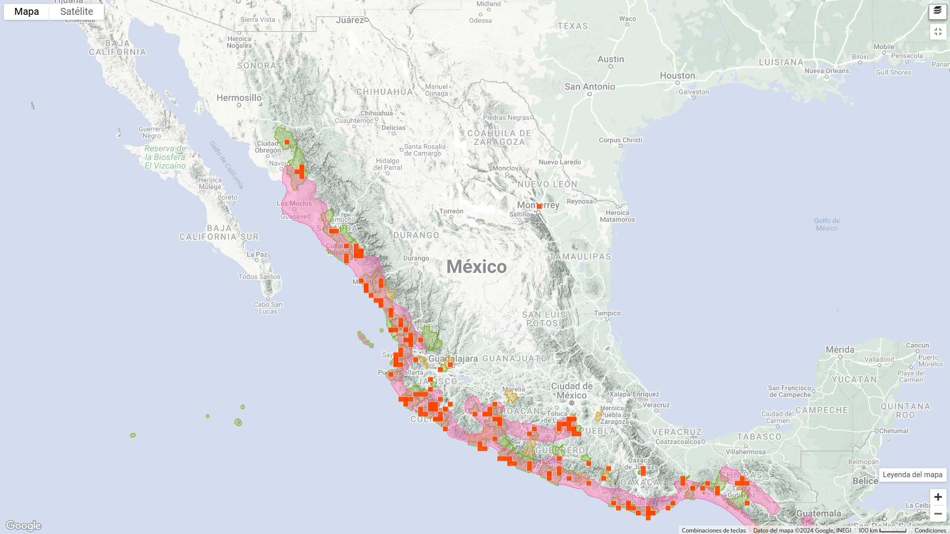 Distribución de Agkistrodon bilineatus