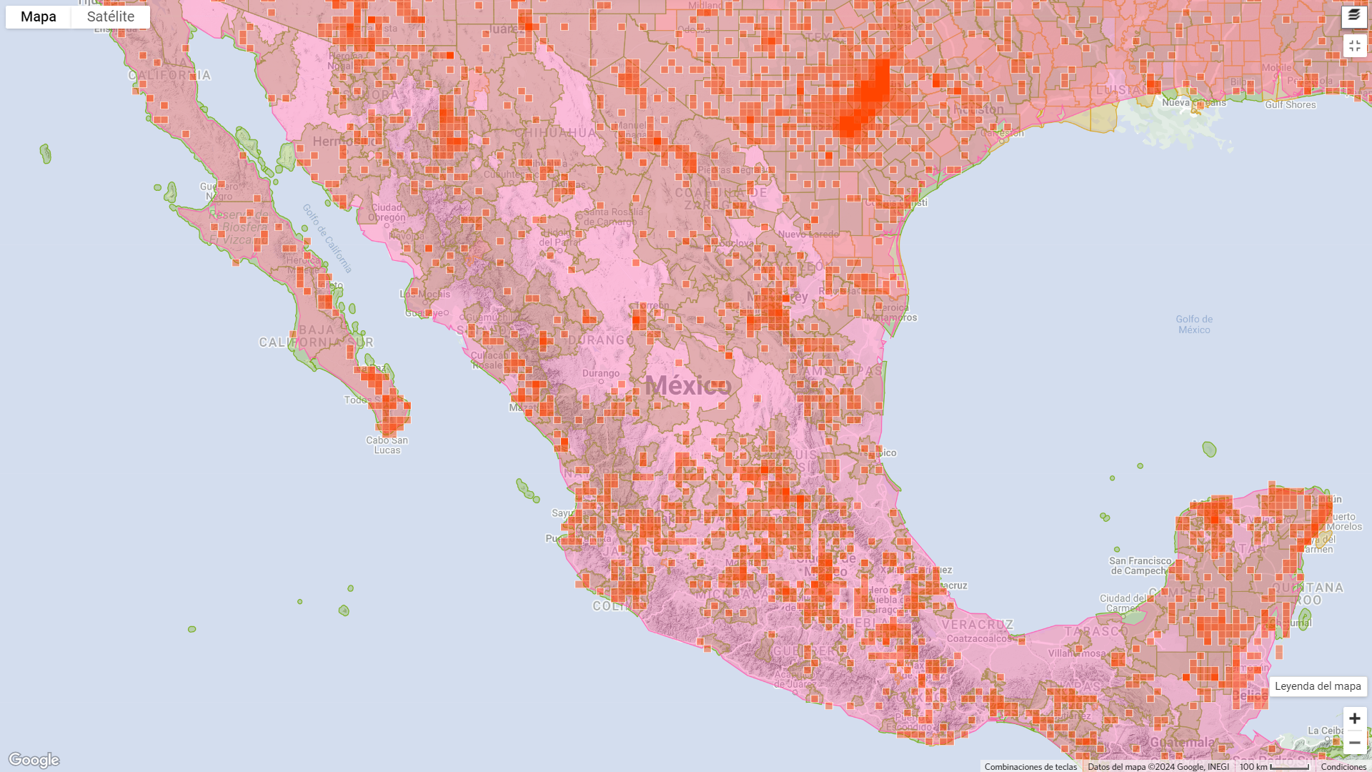 Distribución de Urocyon  cinereoargenteus