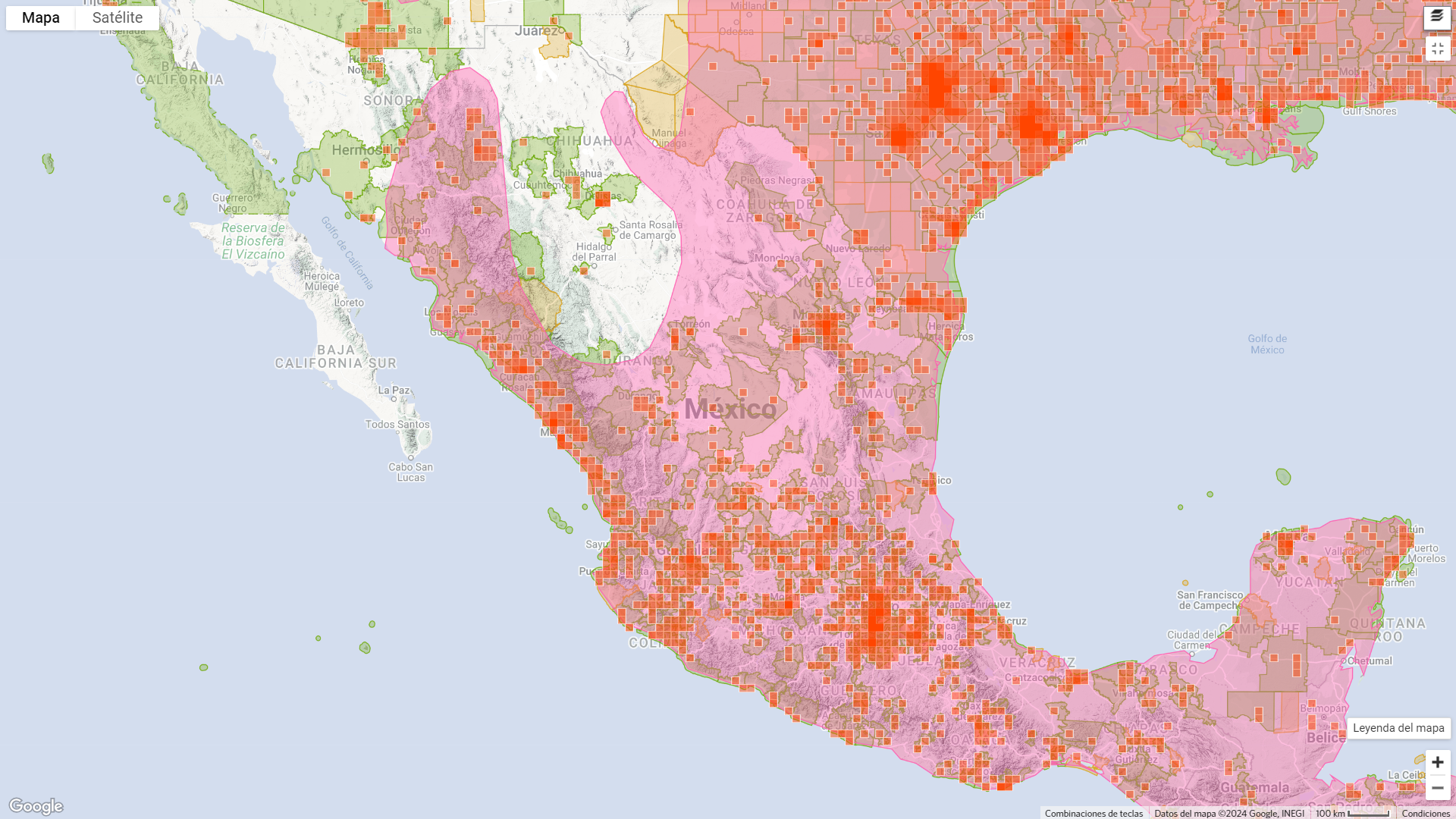 Distribución de Didelphis virginiana